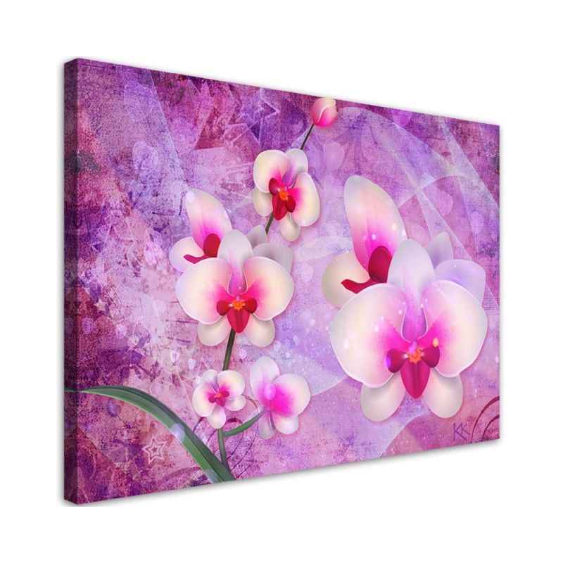 Orchid Flowers Abstraction - Wall art painting for living room | FEEBY