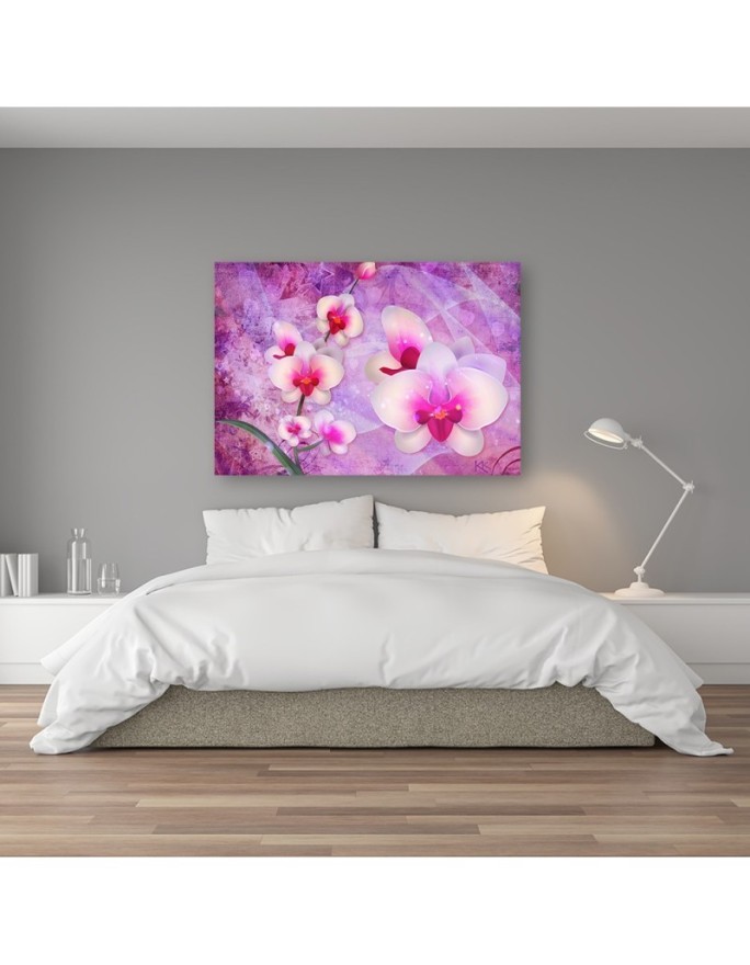 Orchid Flowers Abstraction - Wall art painting for living room | FEEBY