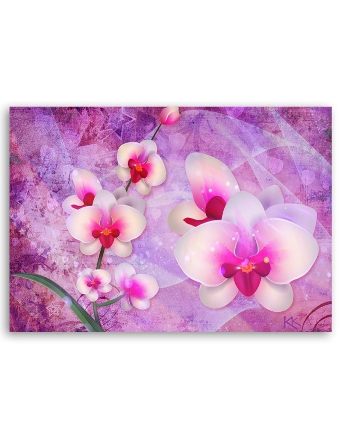 Orchid Flowers Abstraction - Wall art painting for living room | FEEBY