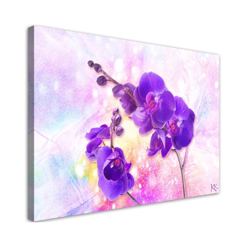 Purple orchid flower - Pictures on Canvas for living room | FEEBY