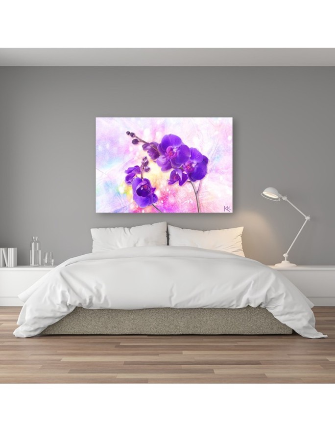Purple orchid flower - Pictures on Canvas for living room | FEEBY