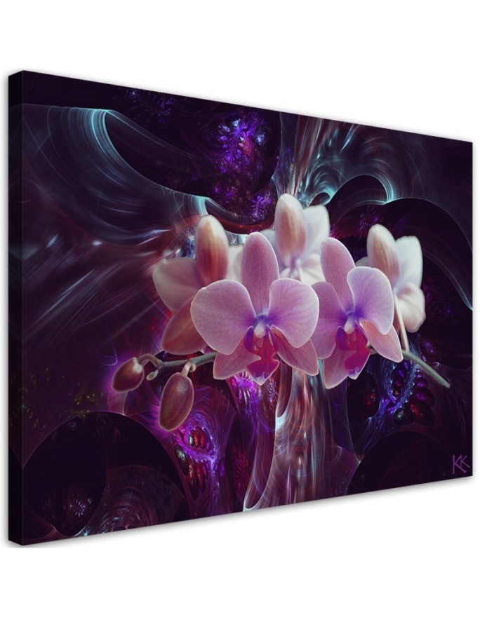 Canvas prints for bedroom - White orchid on dark background | FEEBY