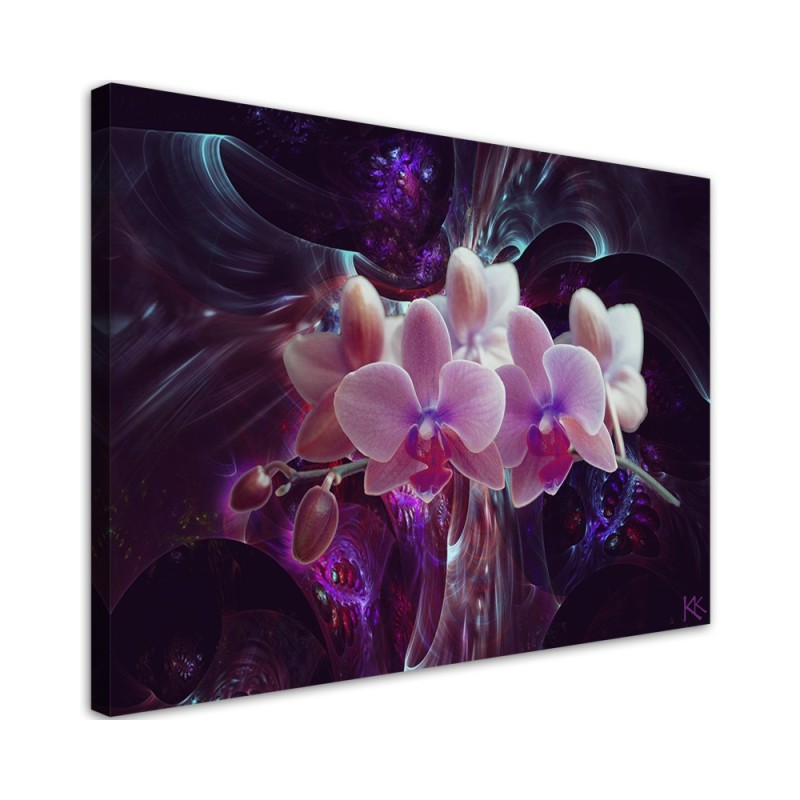 Canvas prints for bedroom - White orchid on dark background | FEEBY