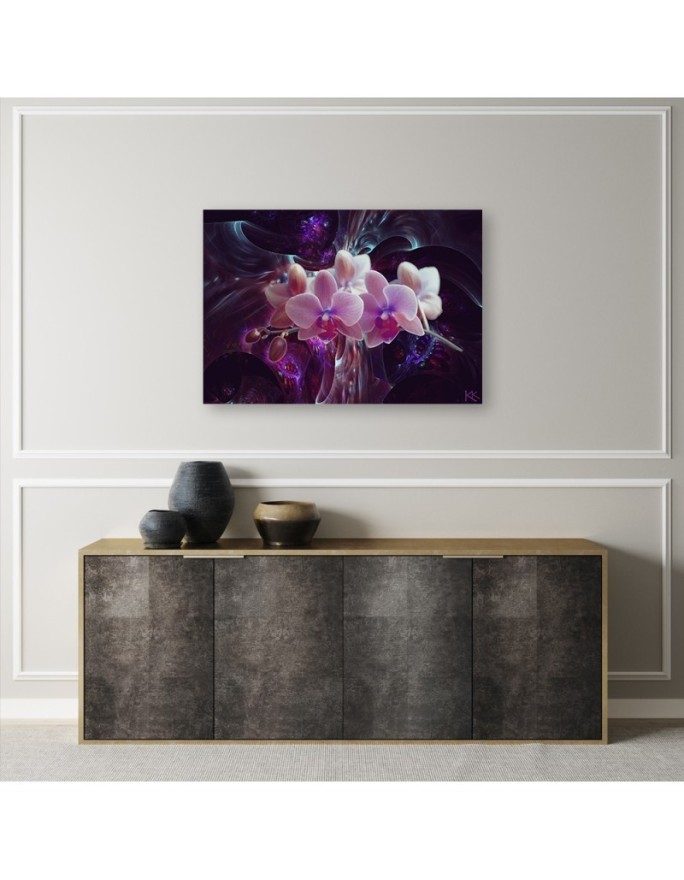Canvas prints for bedroom - White orchid on dark background | FEEBY