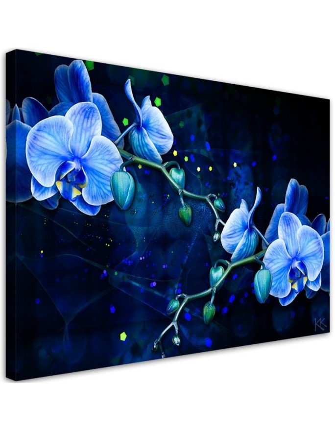 Canvas art painting - Blue orchid flower | FEEBY