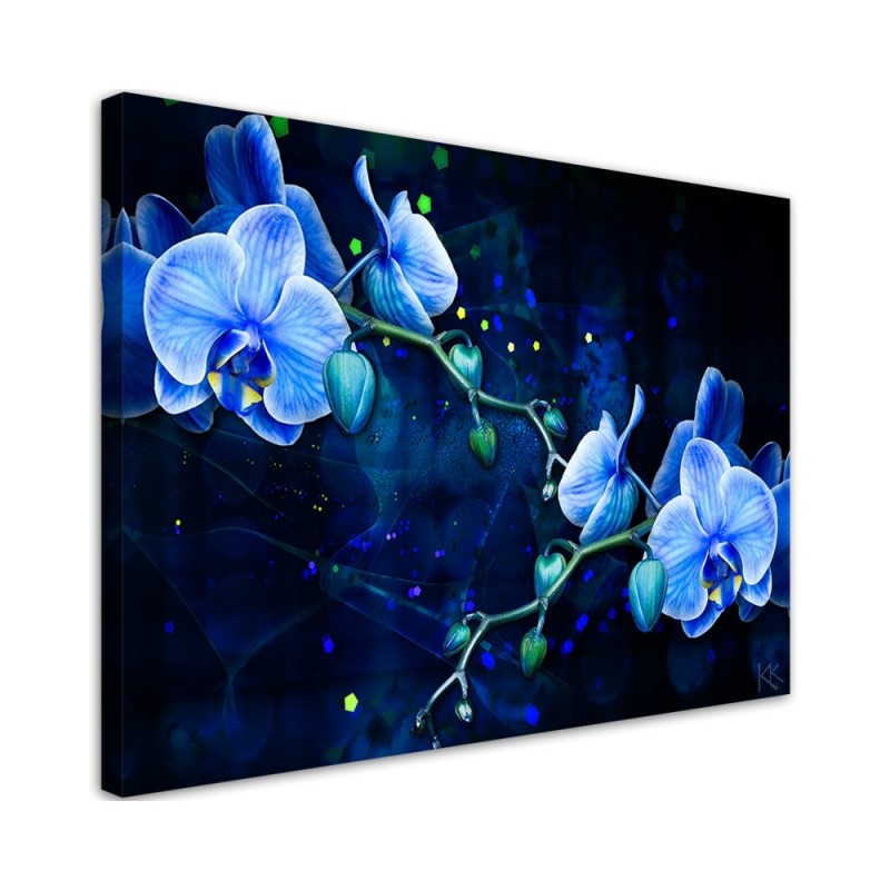 Canvas art painting - Blue orchid flower | FEEBY