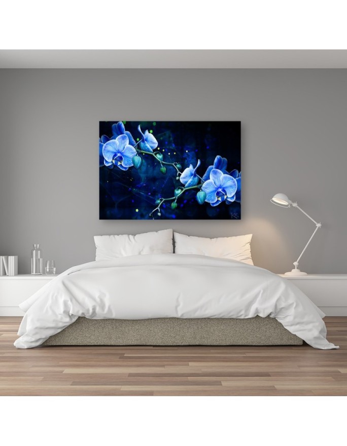Canvas art painting - Blue orchid flower | FEEBY