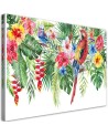 Modern canvas painting - Tropical parrot flower leaves | FEEBY