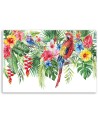 Modern canvas painting - Tropical parrot flower leaves | FEEBY