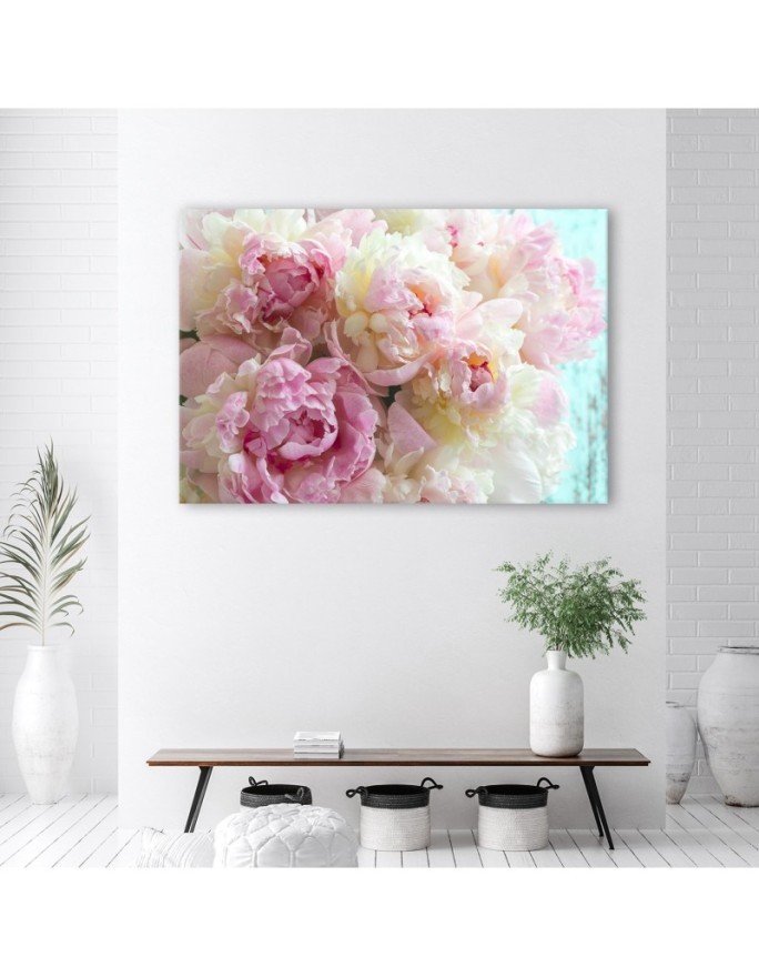 Modern canvas prints - Pink peony flowers. Buy now| | FEEBY