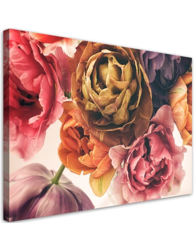 Canvas prints for bedroom - Peonies colourful flowers | FEEBY