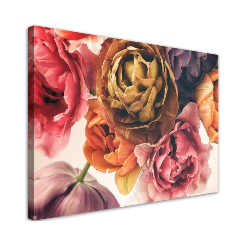 Canvas prints for bedroom - Peonies colourful flowers | FEEBY