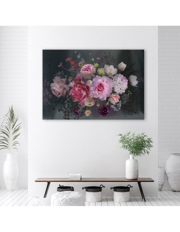 Canvas prints for living room wall - Vintage flower bouquet | FEEBY