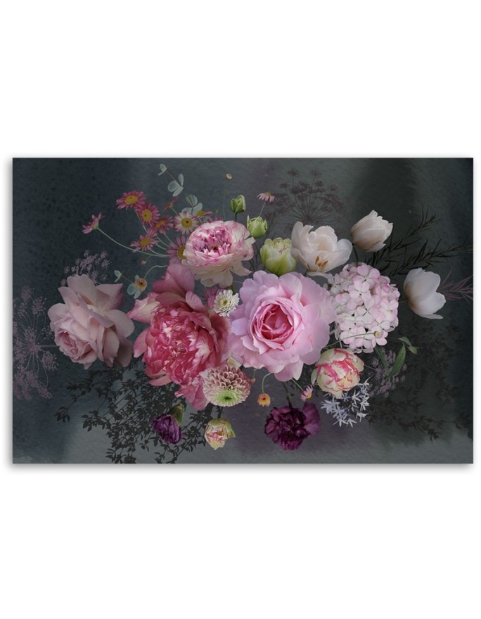 Canvas prints for living room wall - Vintage flower bouquet | FEEBY