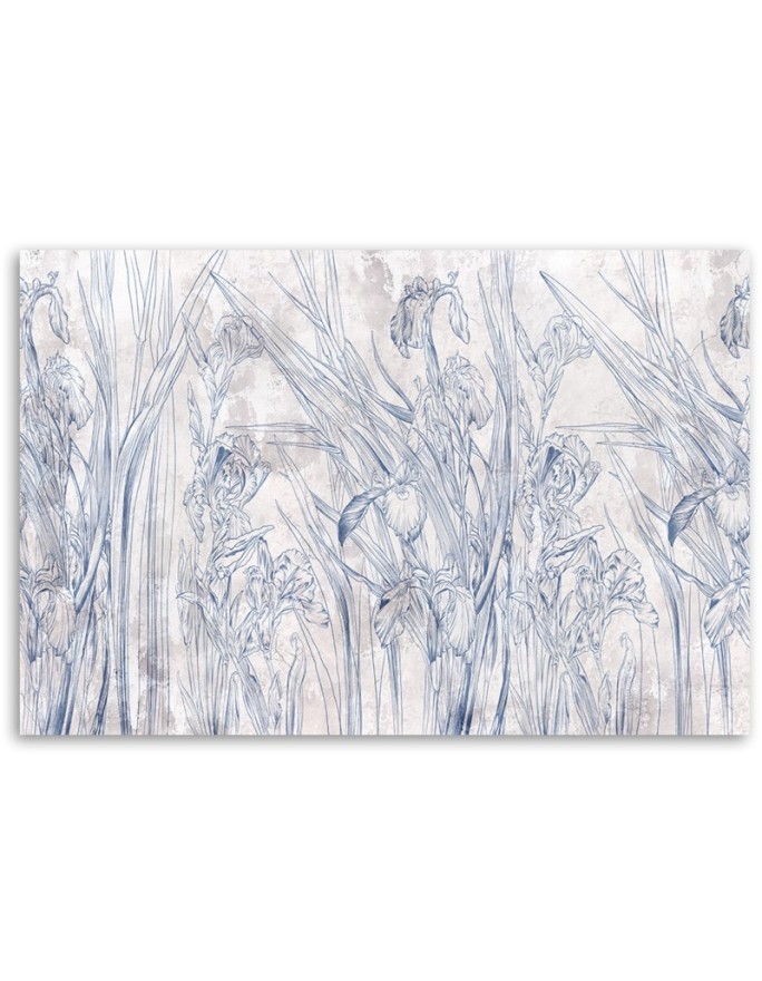 Decorative Canvas painting - Blue flower outlines | FEEBY