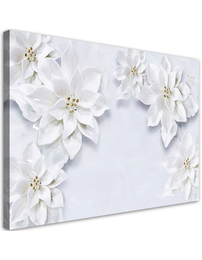 Decorative Canvas painting - Snow white Floral Plants | FEEBY