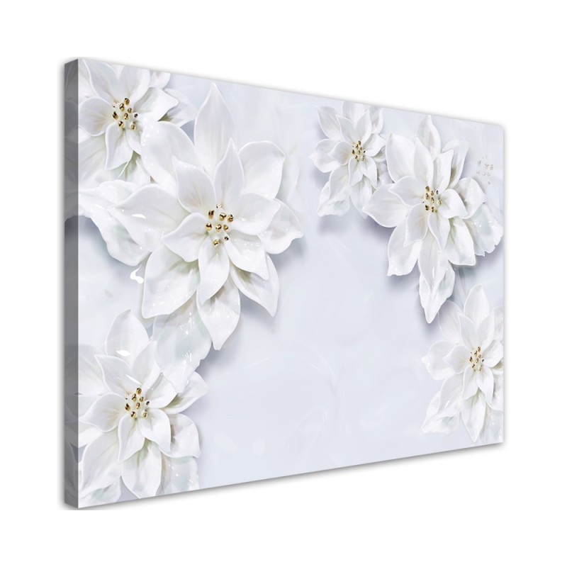 Decorative Canvas painting - Snow white Floral Plants | FEEBY