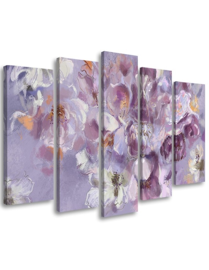 Iris lilac flower - 5 part canvas painting | FEEBY