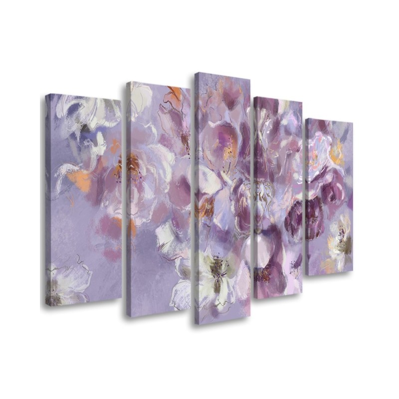 Iris lilac flower - 5 part canvas painting | FEEBY