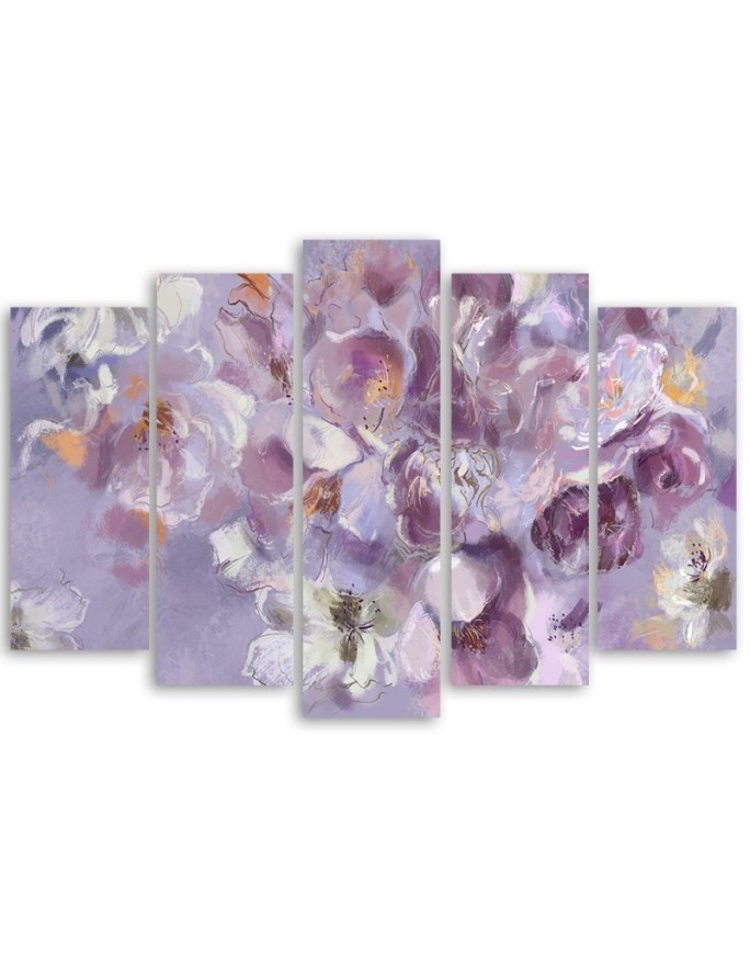 Iris lilac flower - 5 part canvas painting | FEEBY