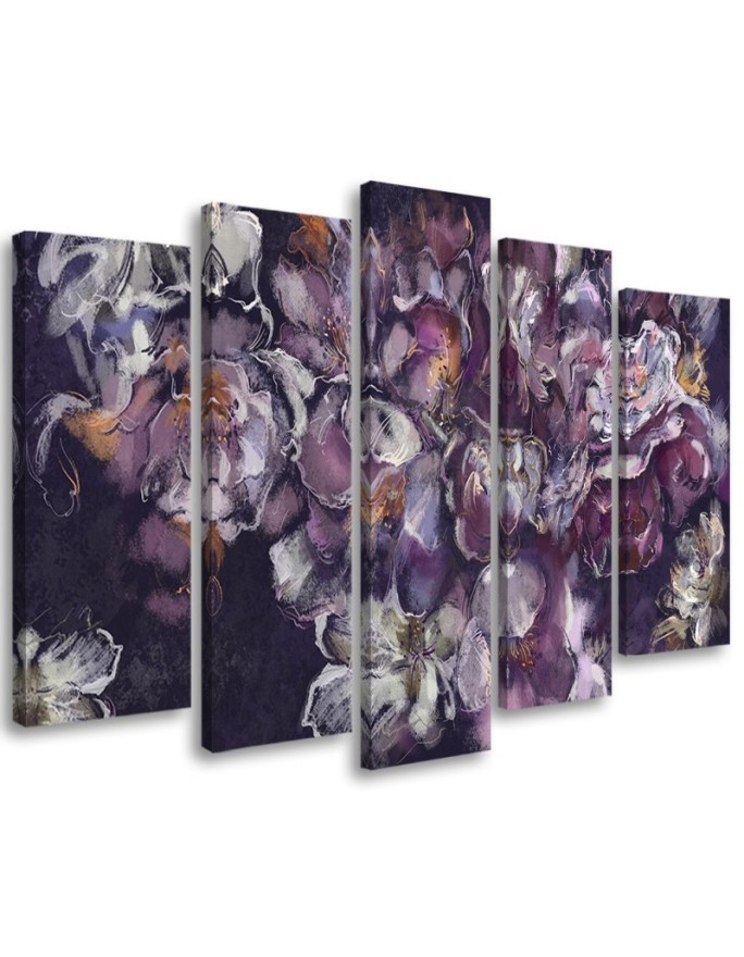 Iris flower - 5-part painting pentaptic | FEEBY