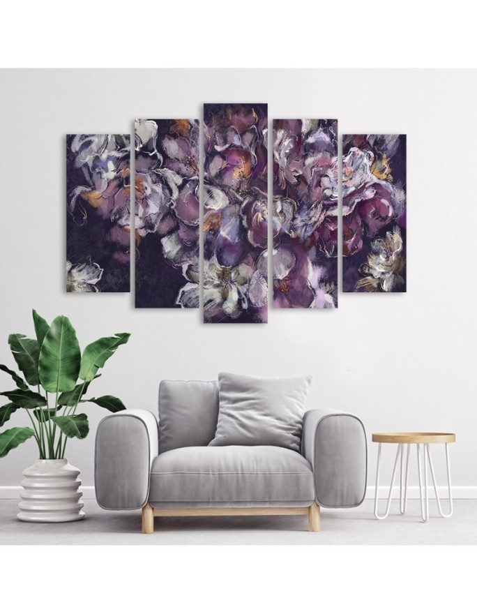 Iris flower - 5-part painting pentaptic | FEEBY