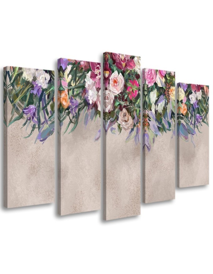 Falling flowers - Modern painting for living room | FEEBY