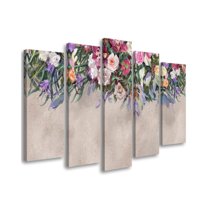 Falling flowers - Modern painting for living room | FEEBY