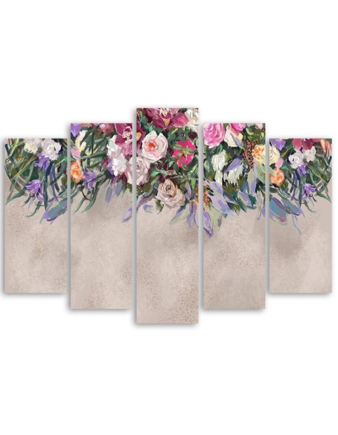 Falling flowers - Modern painting for living room | FEEBY
