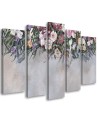 Drooping flowers - Pentaptic canvas painting | FEEBY