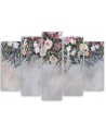 Drooping flowers - Pentaptic canvas painting | FEEBY