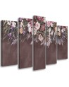 Overgrown flowers - Pentaptic canvas painting | FEEBY