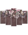 Overgrown flowers - Pentaptic canvas painting | FEEBY