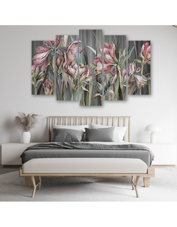 Flowers Irises - 5-part canvas painting | FEEBY