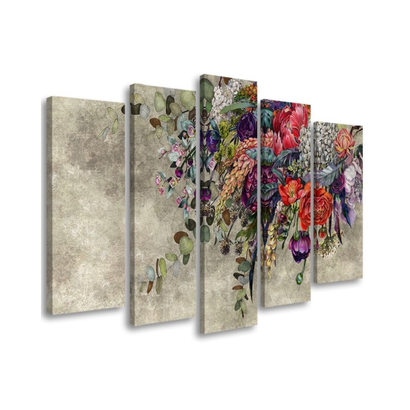 Bouquet of flowers - 5-part wall art painting for living room | FEEBY