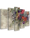 Bouquet of flowers - 5-part wall art painting for living room | FEEBY