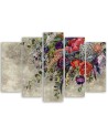 Bouquet of flowers - 5-part wall art painting for living room | FEEBY