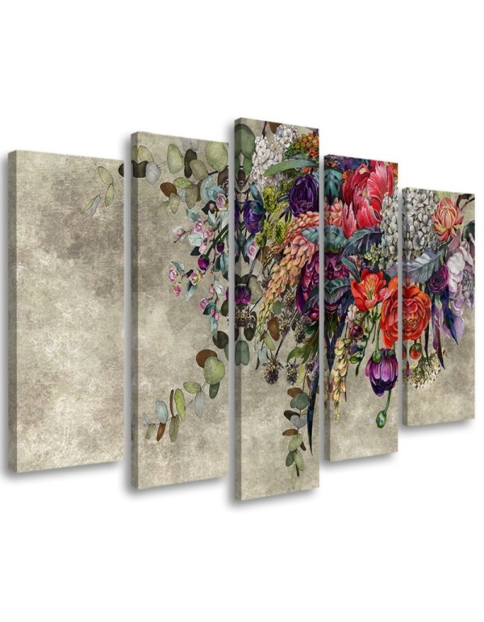 Bouquet of flowers - 5-piece Canvas painting for living room | FEEBY