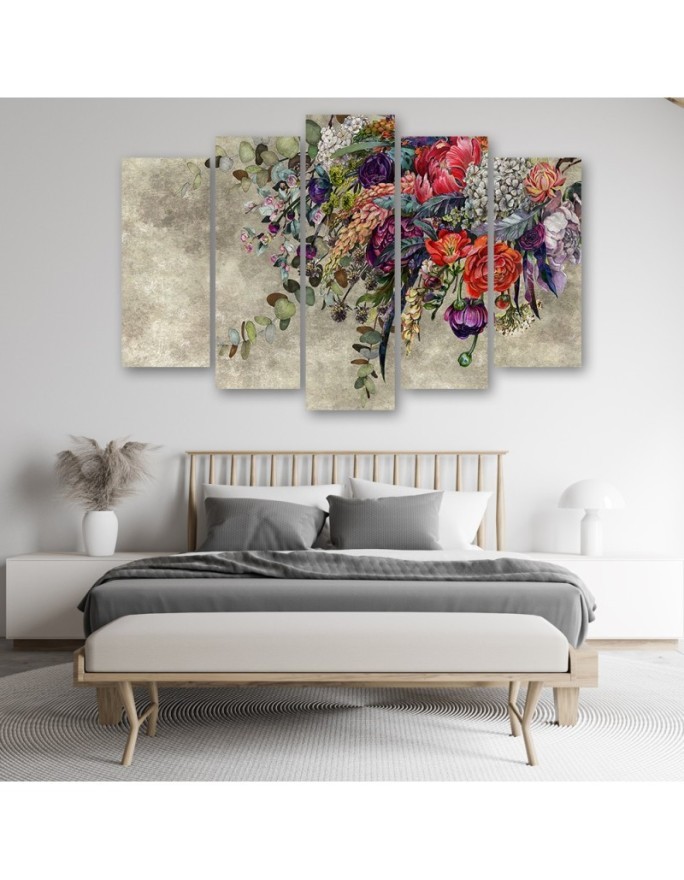Bouquet of flowers - 5-piece Canvas painting for living room | FEEBY