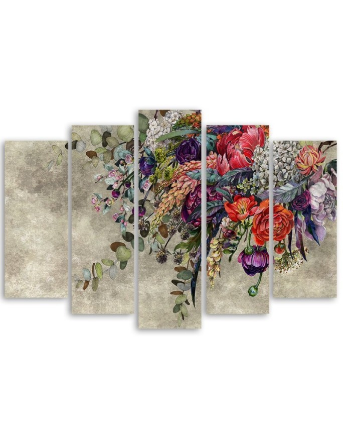Bouquet of flowers - 5-piece Canvas painting for living room | FEEBY