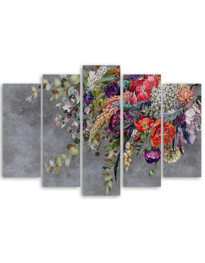 Bouquet of flowers - Modern 5-piece Canvas painting | FEEBY