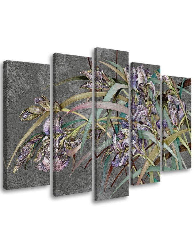 Modern wall painting - Irises flowers in the wind | FEEBY