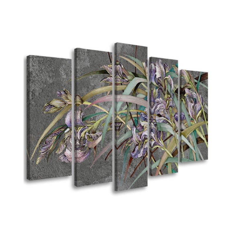 Modern wall painting - Irises flowers in the wind | FEEBY