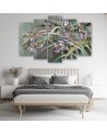 5 Piece Canvas living room painting wall art - Irises flowers in the wind | FEEBY