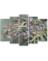 5 Piece Canvas living room painting wall art - Irises flowers in the wind | FEEBY