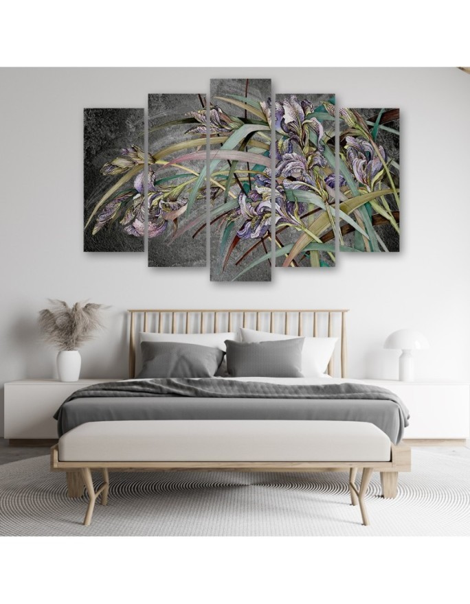 Canvas print for living room canvas - Irises flowers on a breeze | FEEBY