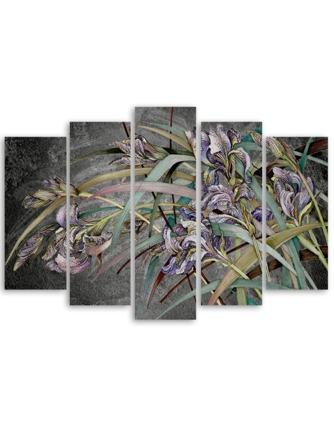Canvas print for living room canvas - Irises flowers on a breeze | FEEBY