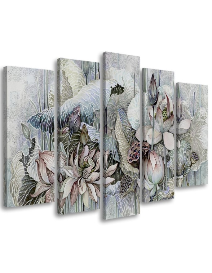 Canvas print for living room canvas - Holy lotus flowers | FEEBY