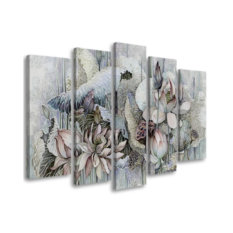 Canvas print for living room canvas - Holy lotus flowers | FEEBY