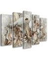Lotus flowers - 5 part Canvas painting for living room | FEEBY